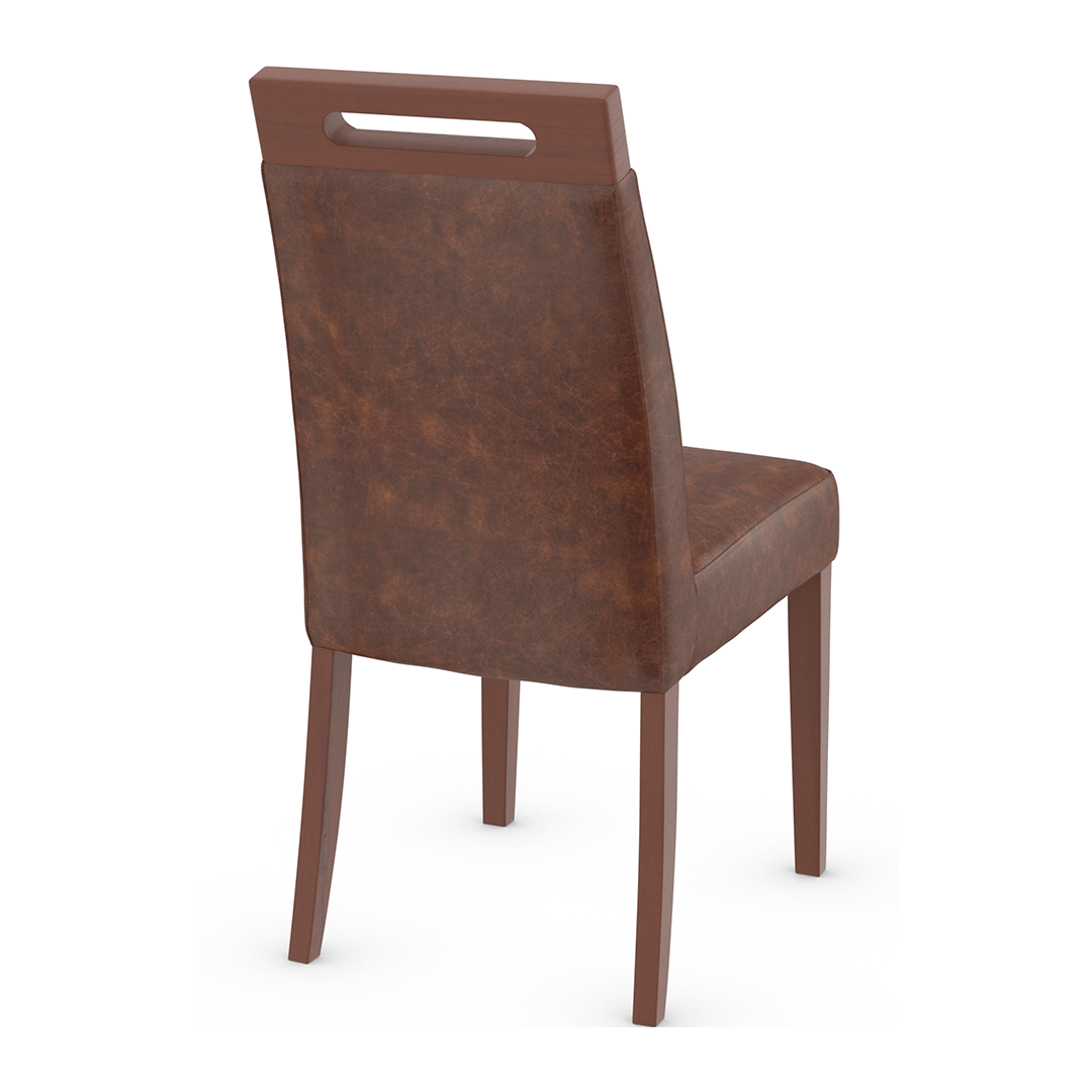 Aniline Leather Dining Chair With Walnut Wooden Legs - Merrick