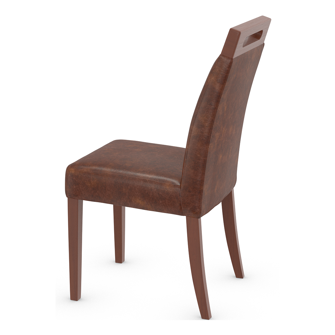 Aniline Leather Dining Chair With Walnut Wooden Legs - Merrick