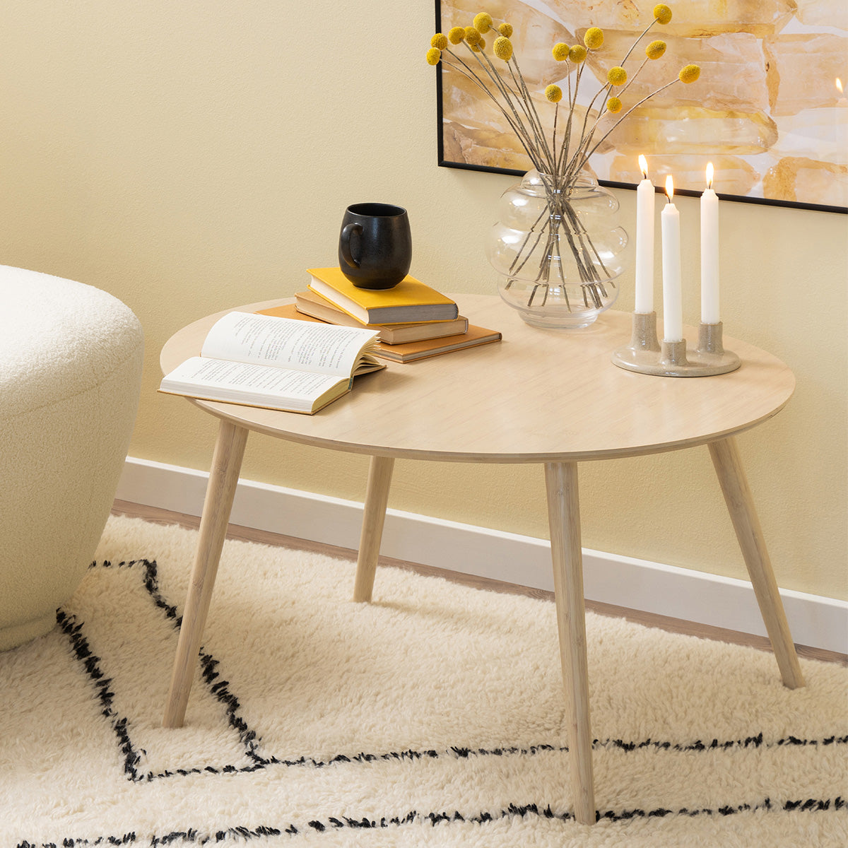 Bamboo Coffee Table Round - Roslin