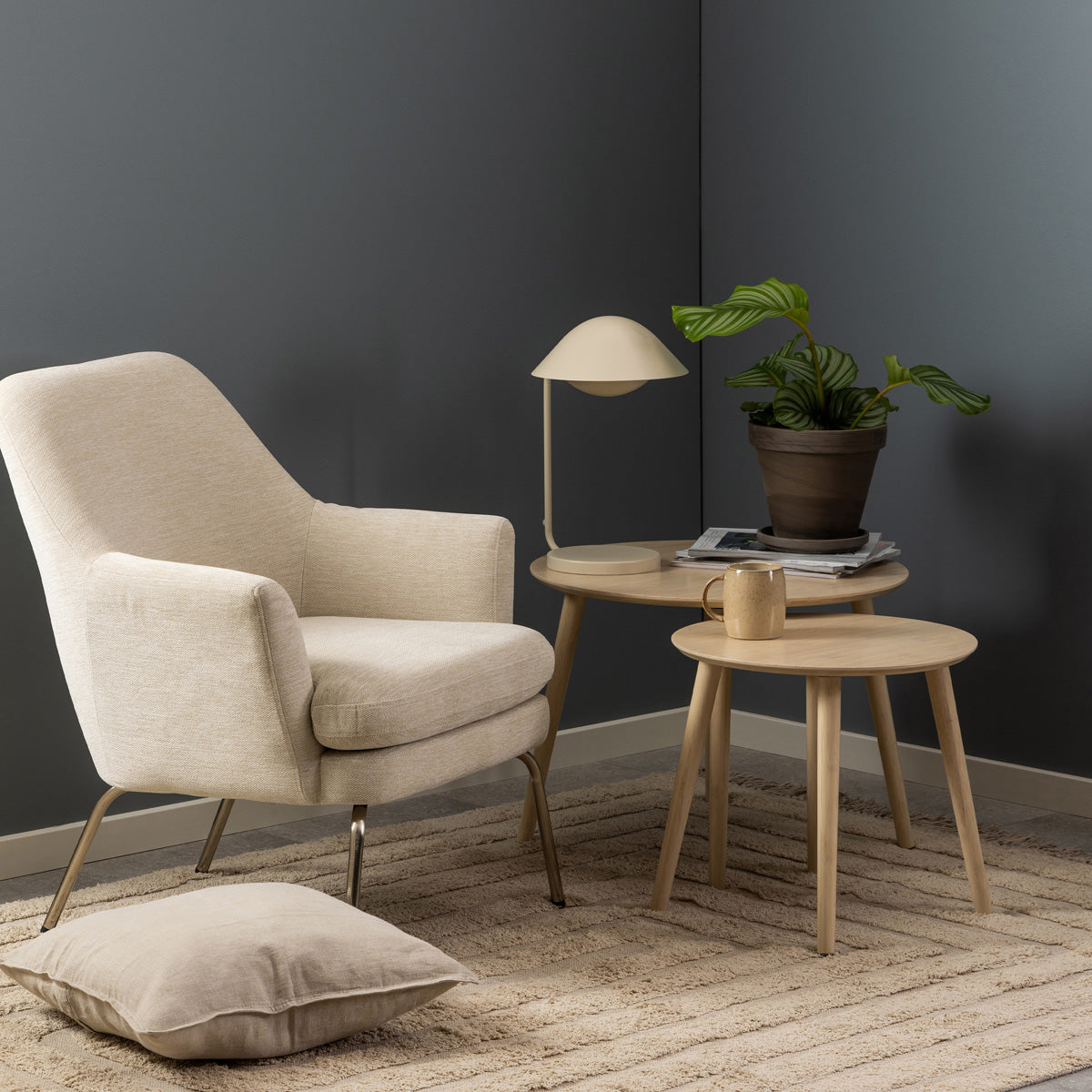 Bamboo Coffee Tables Round in Set Of 2 - Roslin