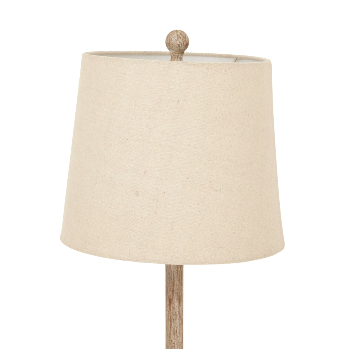 Beige Linen Shade Table Lamp With Candlestick Wooden Base - Chiaro