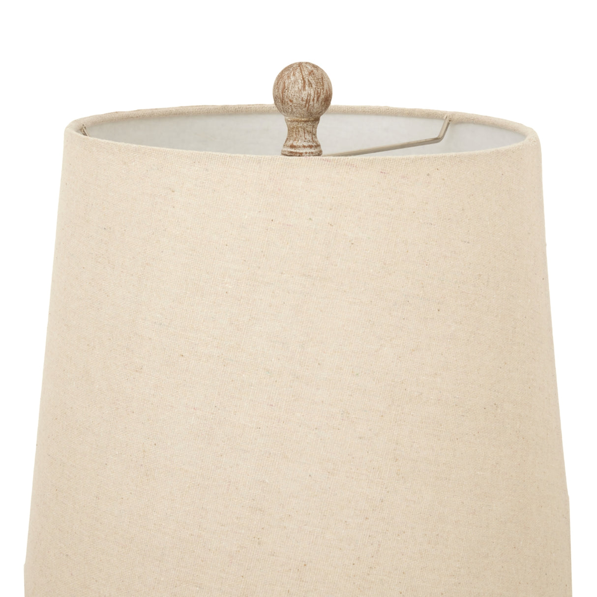 Beige Linen Shade Table Lamp With Candlestick Wooden Base - Chiaro
