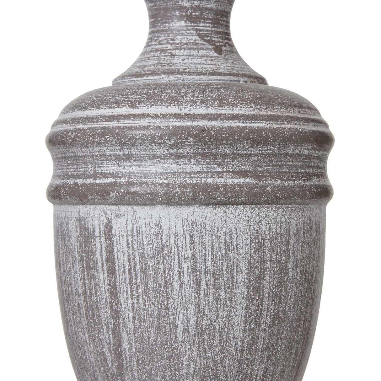 Beige Linen Shade Table Lamp With Grey Weathered Wooden Base - Nola