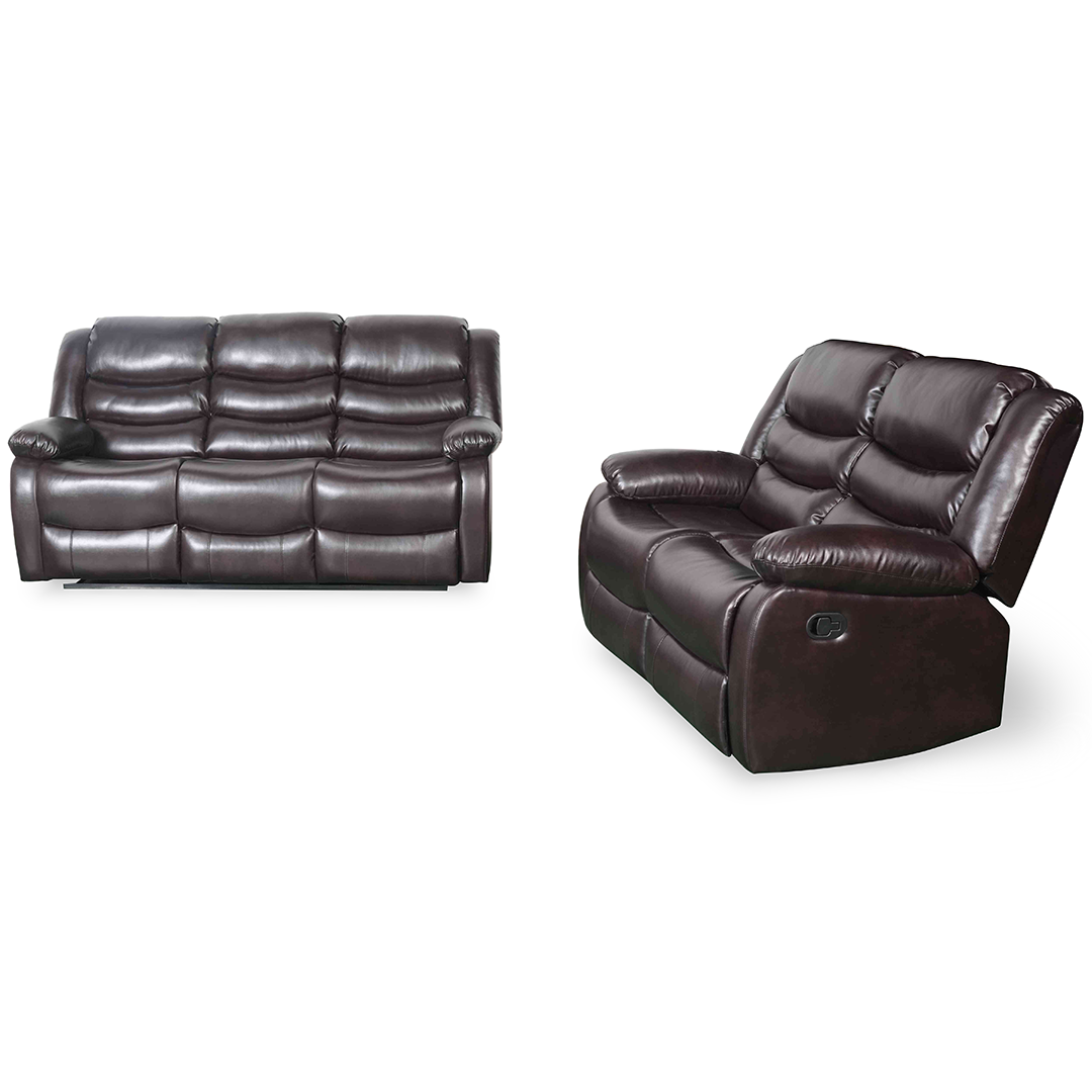 Bonded Leather 3 + 2 Seater Sofa Set Manual Recliner - Conrad