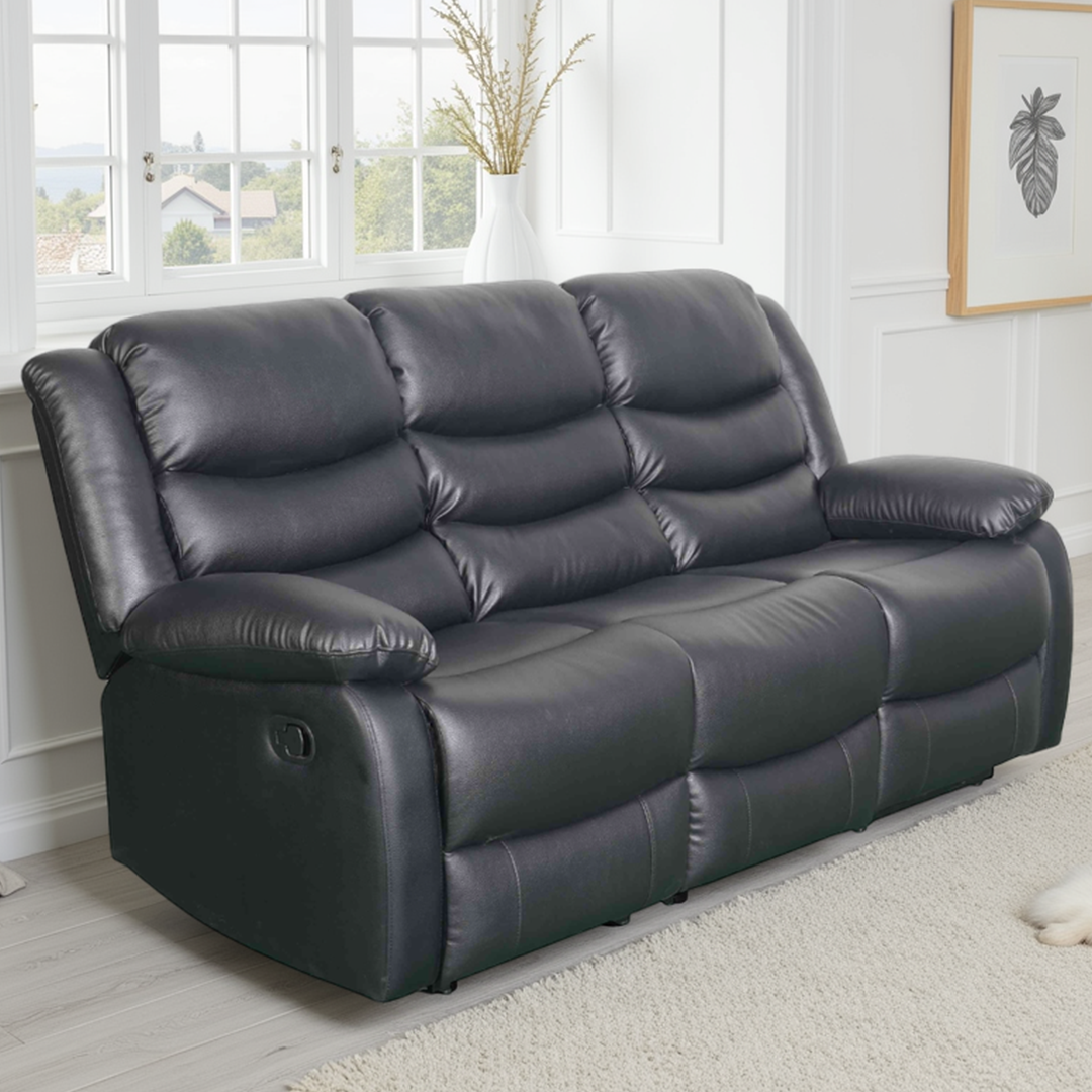 Bonded Leather 3 Seater Sofa Manual Recliner - Conrad