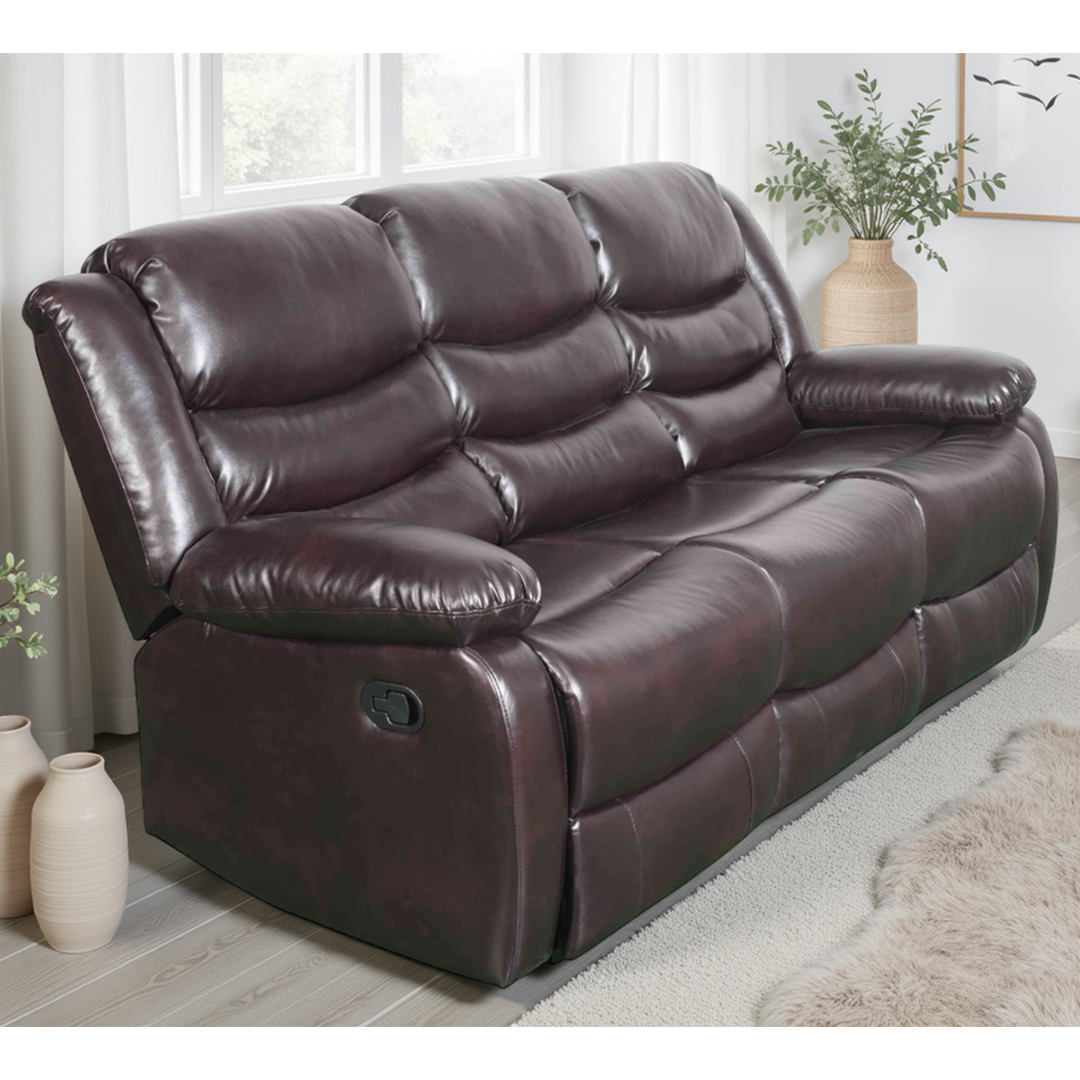 Bonded Leather 3 Seater Sofa Manual Recliner - Conrad