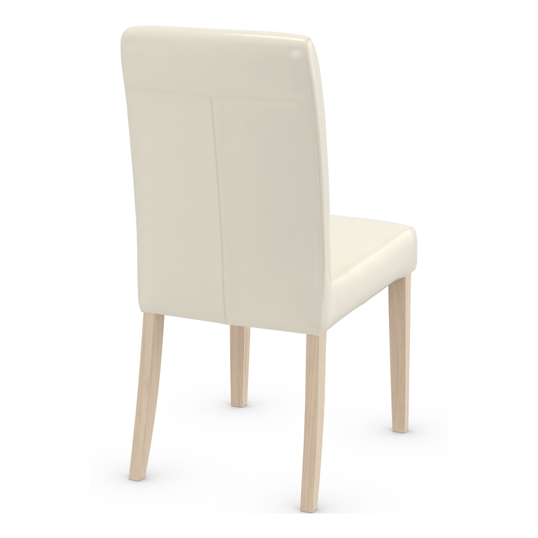 Bonded Leather Dining Chair With Light Oak Wooden Legs - Farnley