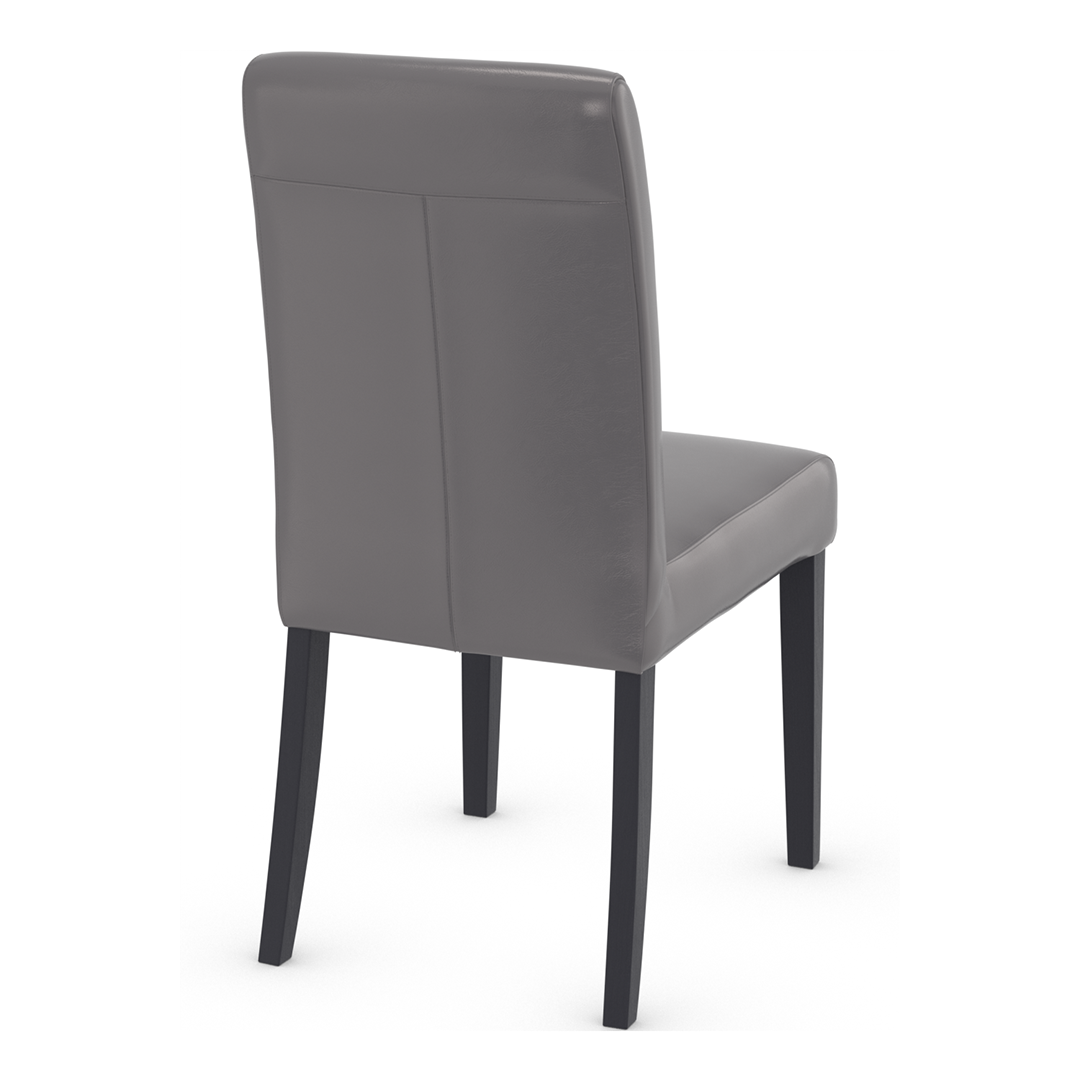 Bonded Leather Dining Chair With Matt Black Wooden Legs - Farnley