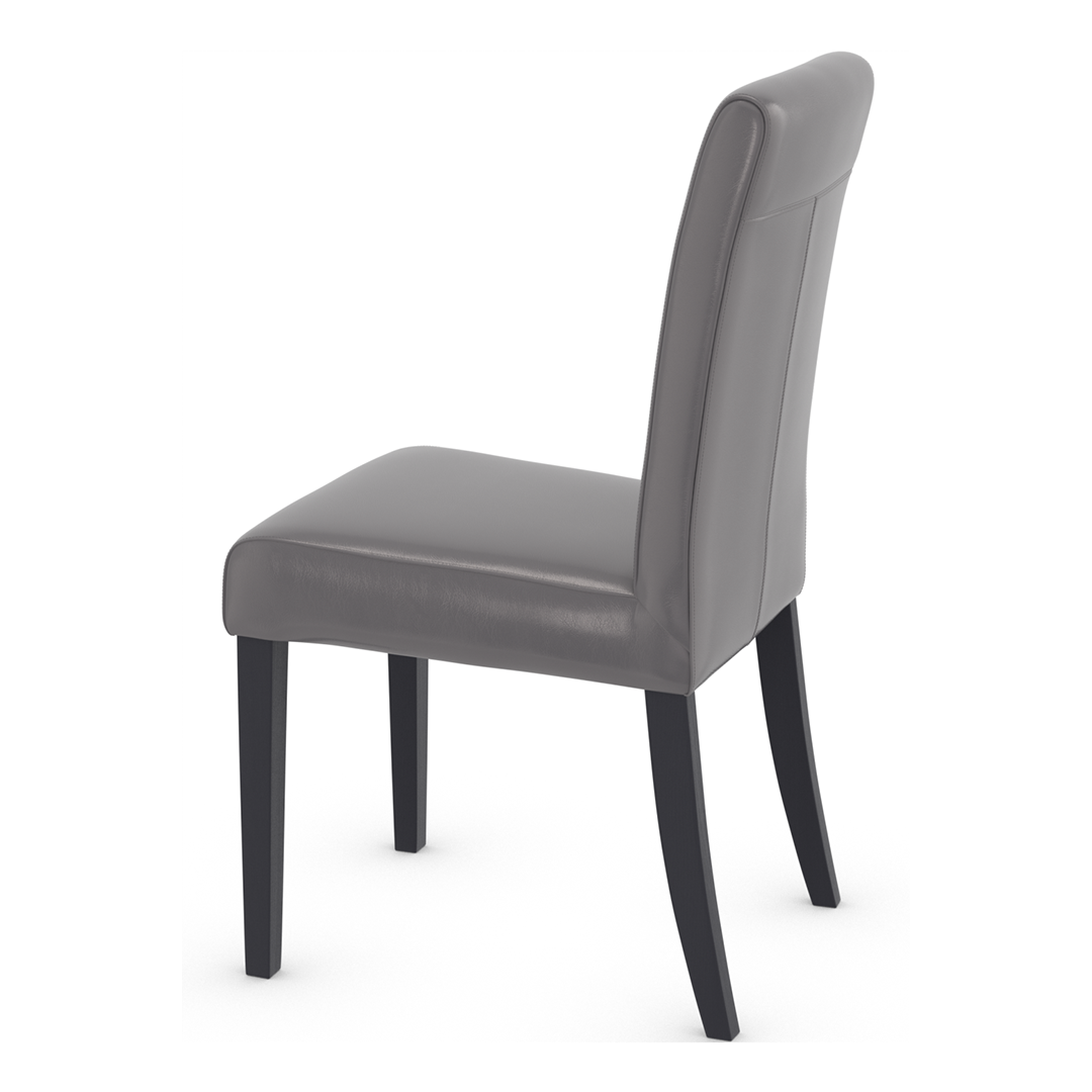Bonded Leather Dining Chair With Matt Black Wooden Legs - Farnley