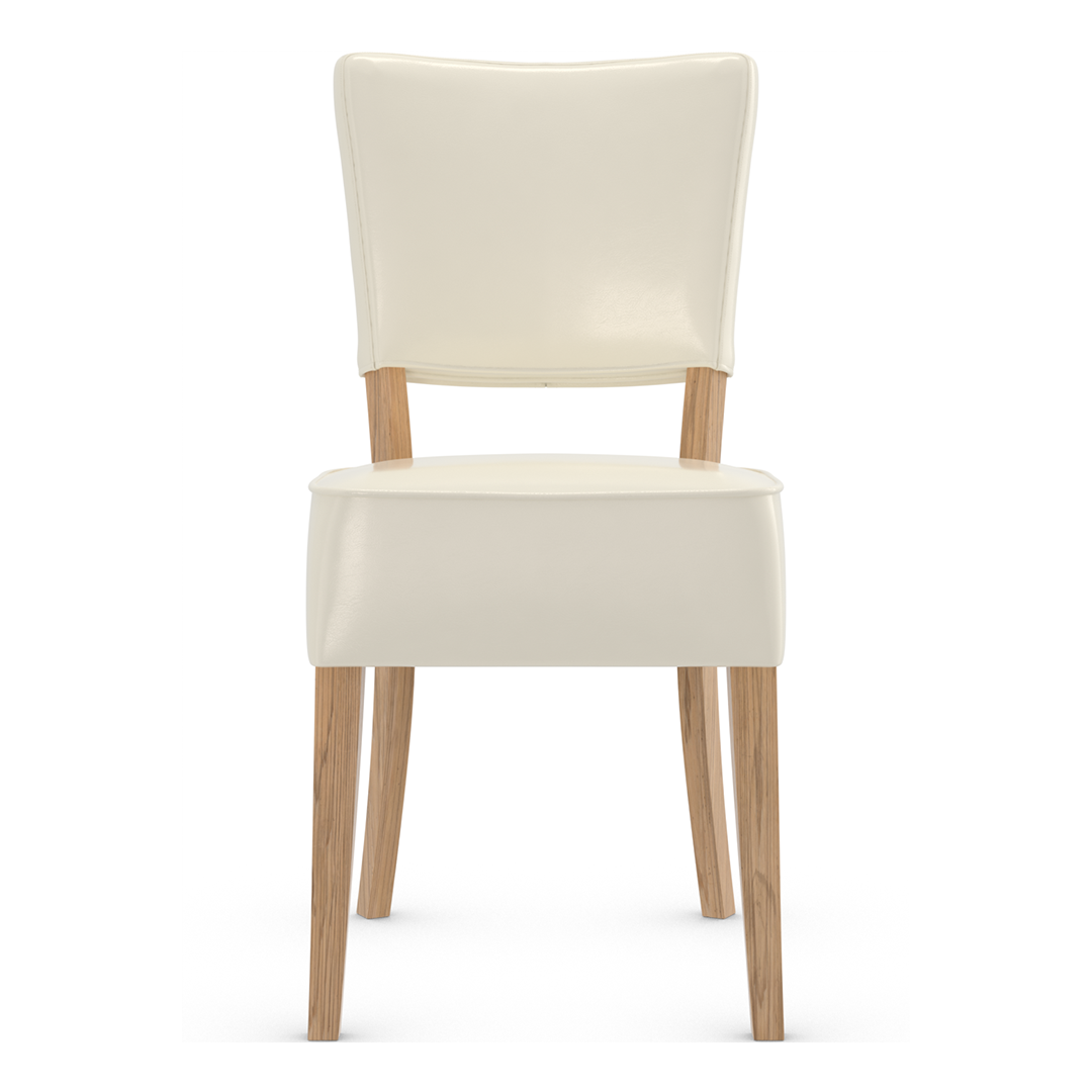 Bonded Leather Dining Chair With Rustic Oak Wooden Legs - Greystone