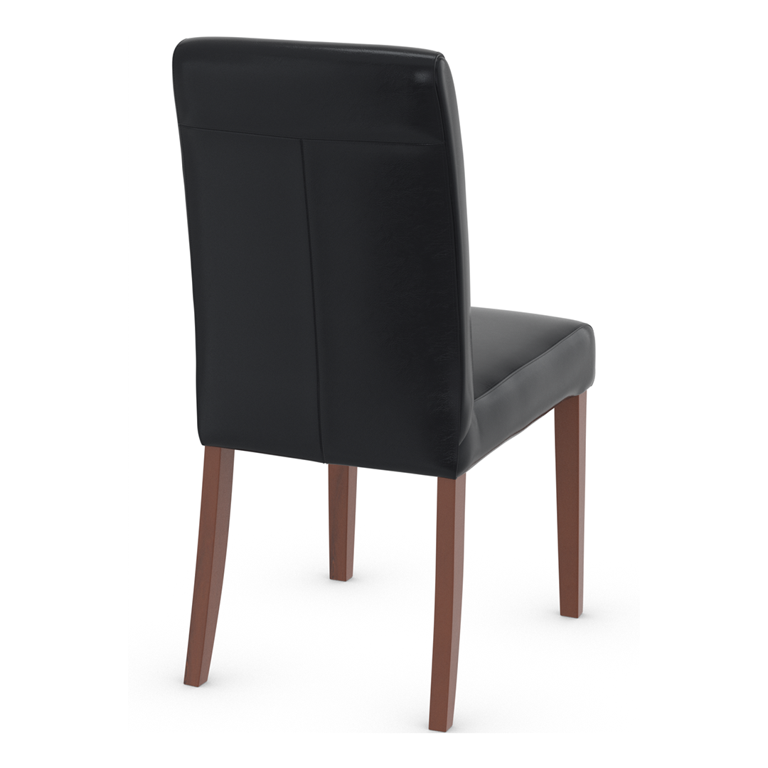 Bonded Leather Dining Chair With Walnut Wooden Legs - Farnley