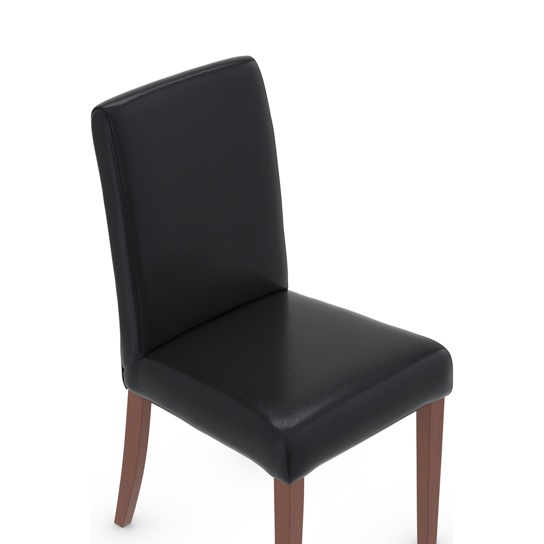 Bonded Leather Dining Chair With Walnut Wooden Legs - Farnley