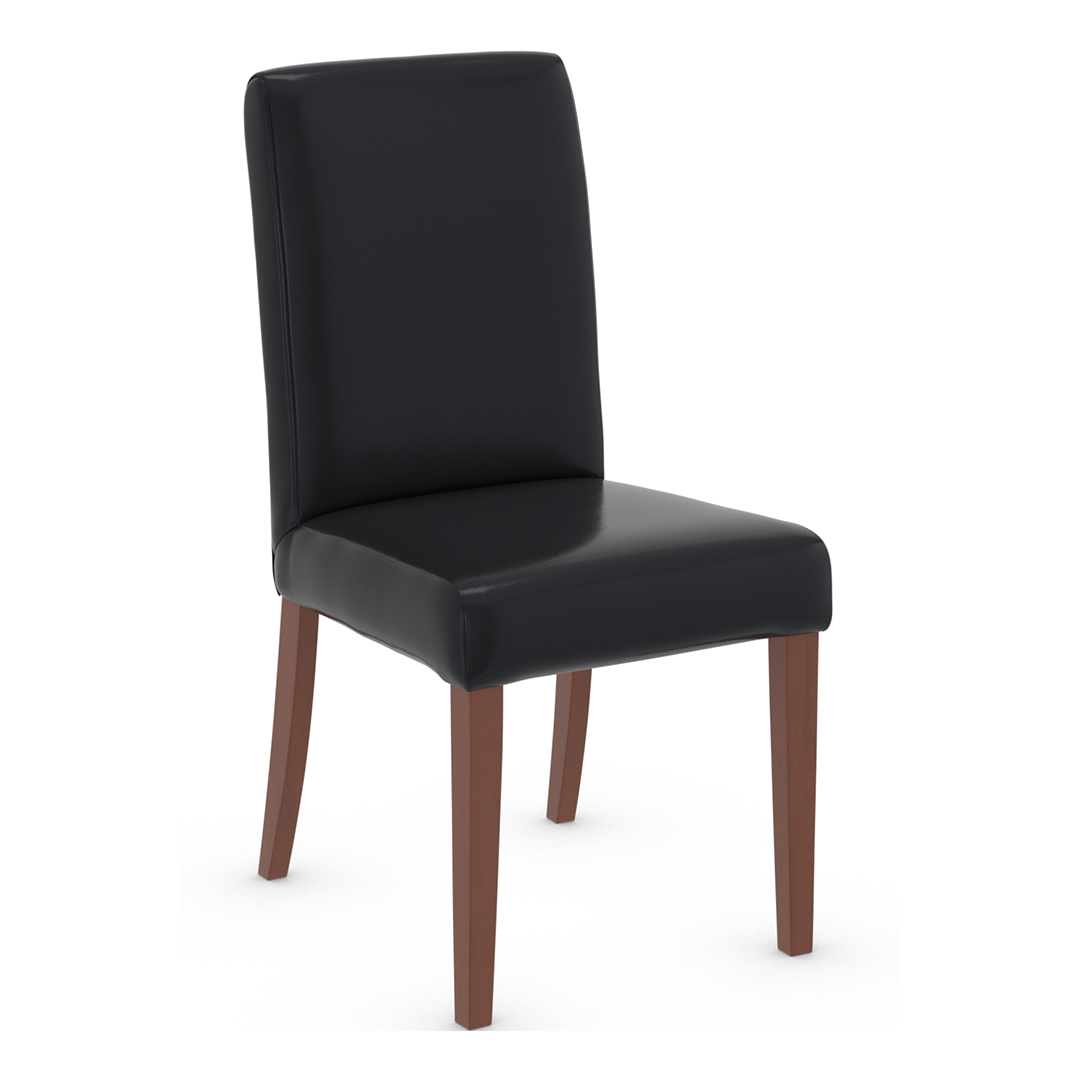 Bonded Leather Dining Chair With Walnut Wooden Legs - Farnley
