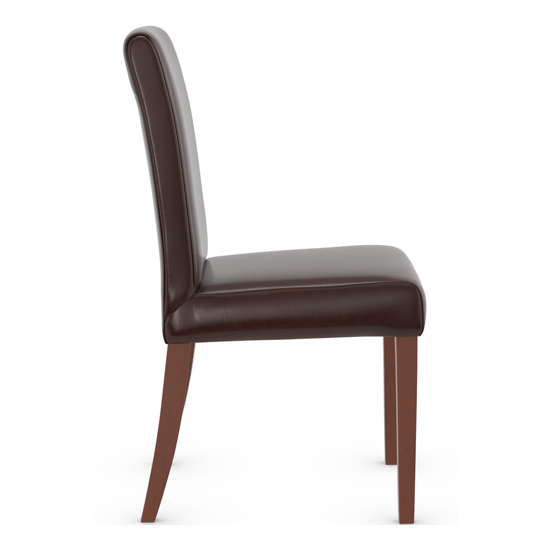 Bonded Leather Dining Chair With Walnut Wooden Legs - Farnley