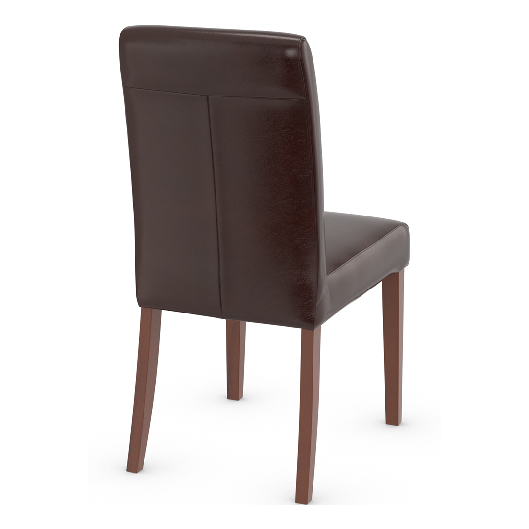 Bonded Leather Dining Chair With Walnut Wooden Legs - Farnley