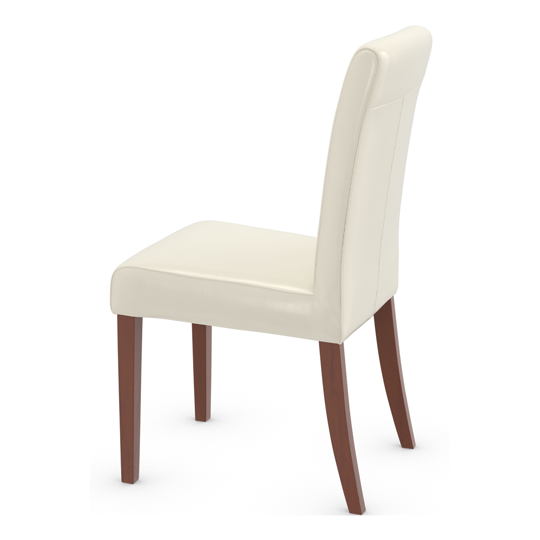 Bonded Leather Dining Chair With Walnut Wooden Legs - Farnley