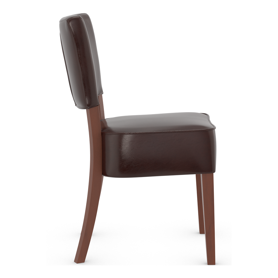 Bonded Leather Dining Chair With Walnut Wooden Legs - Greystone
