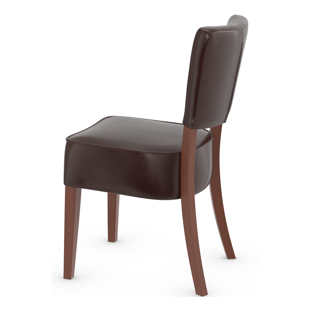 Bonded Leather Dining Chair With Walnut Wooden Legs - Greystone