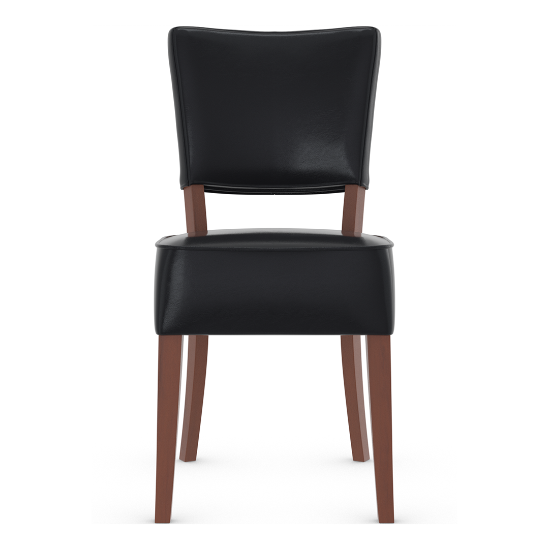 Bonded Leather Dining Chair With Walnut Wooden Legs - Greystone