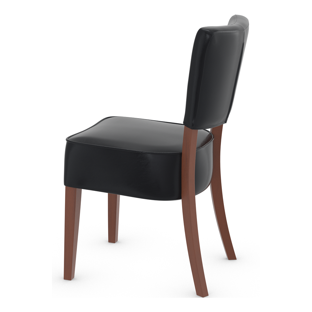Bonded Leather Dining Chair With Walnut Wooden Legs - Greystone