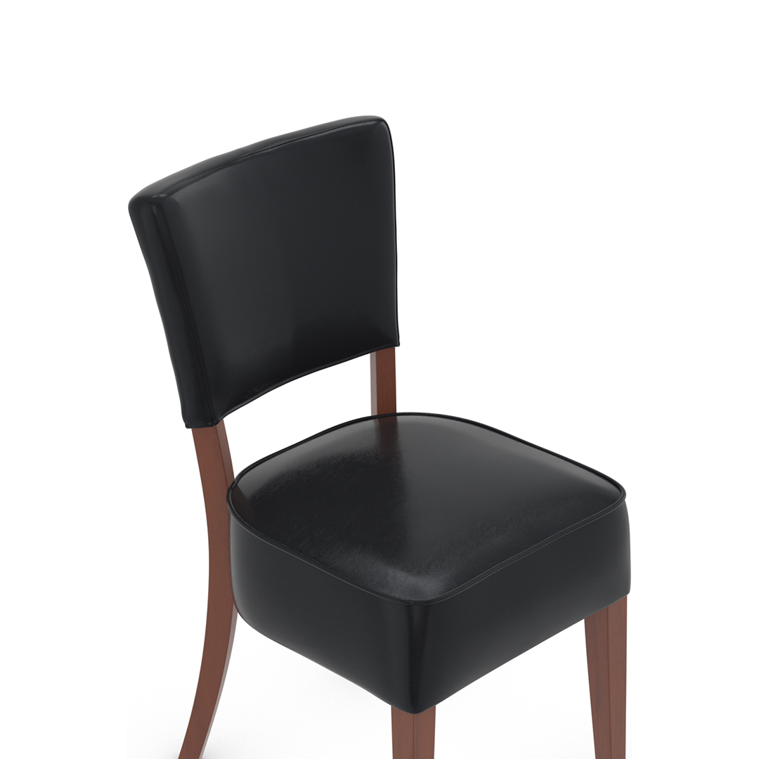 Bonded Leather Dining Chair With Walnut Wooden Legs - Greystone