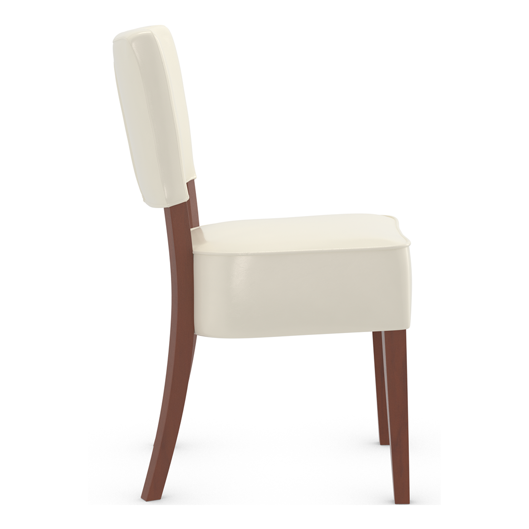Bonded Leather Dining Chair With Walnut Wooden Legs - Greystone