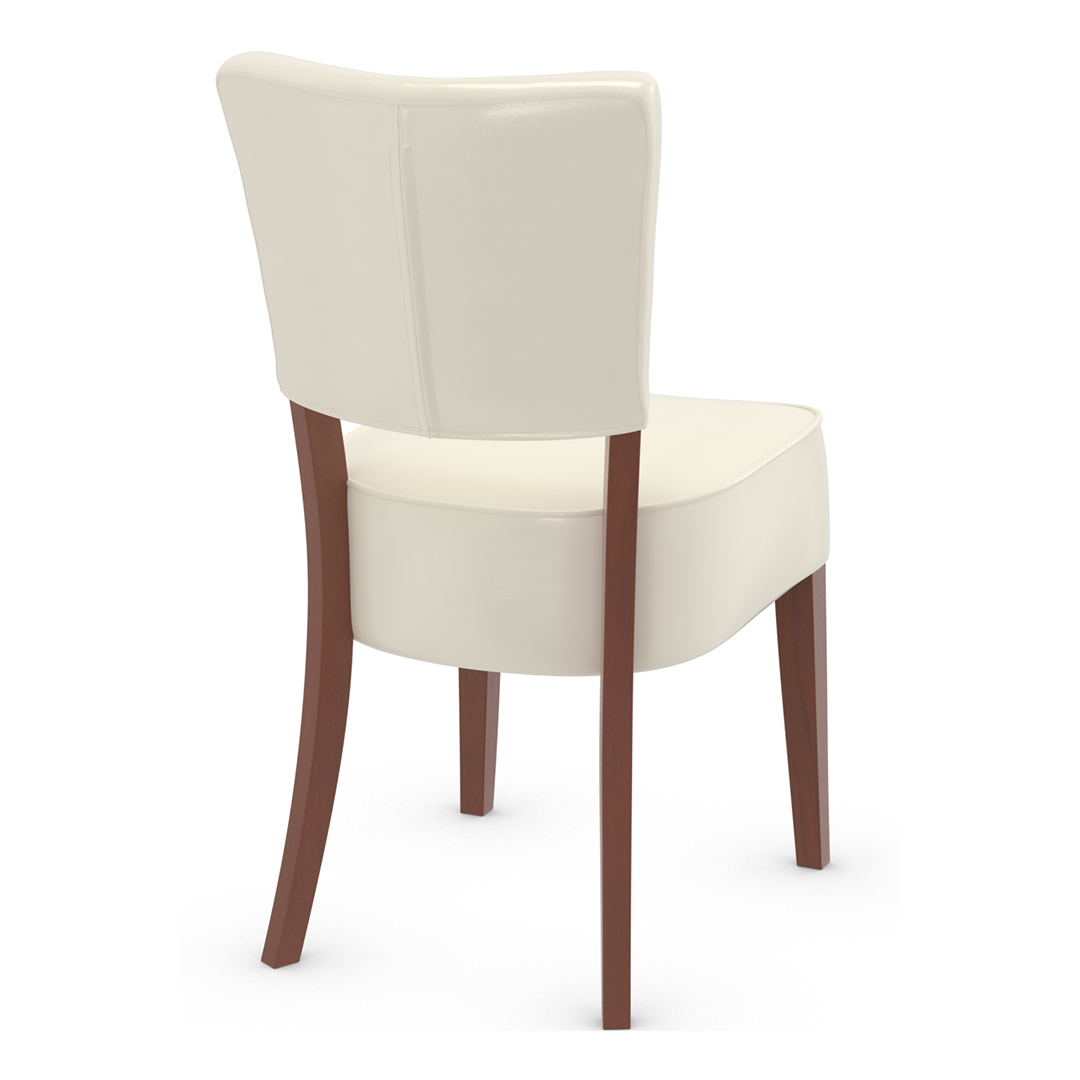 Bonded Leather Dining Chair With Walnut Wooden Legs - Greystone