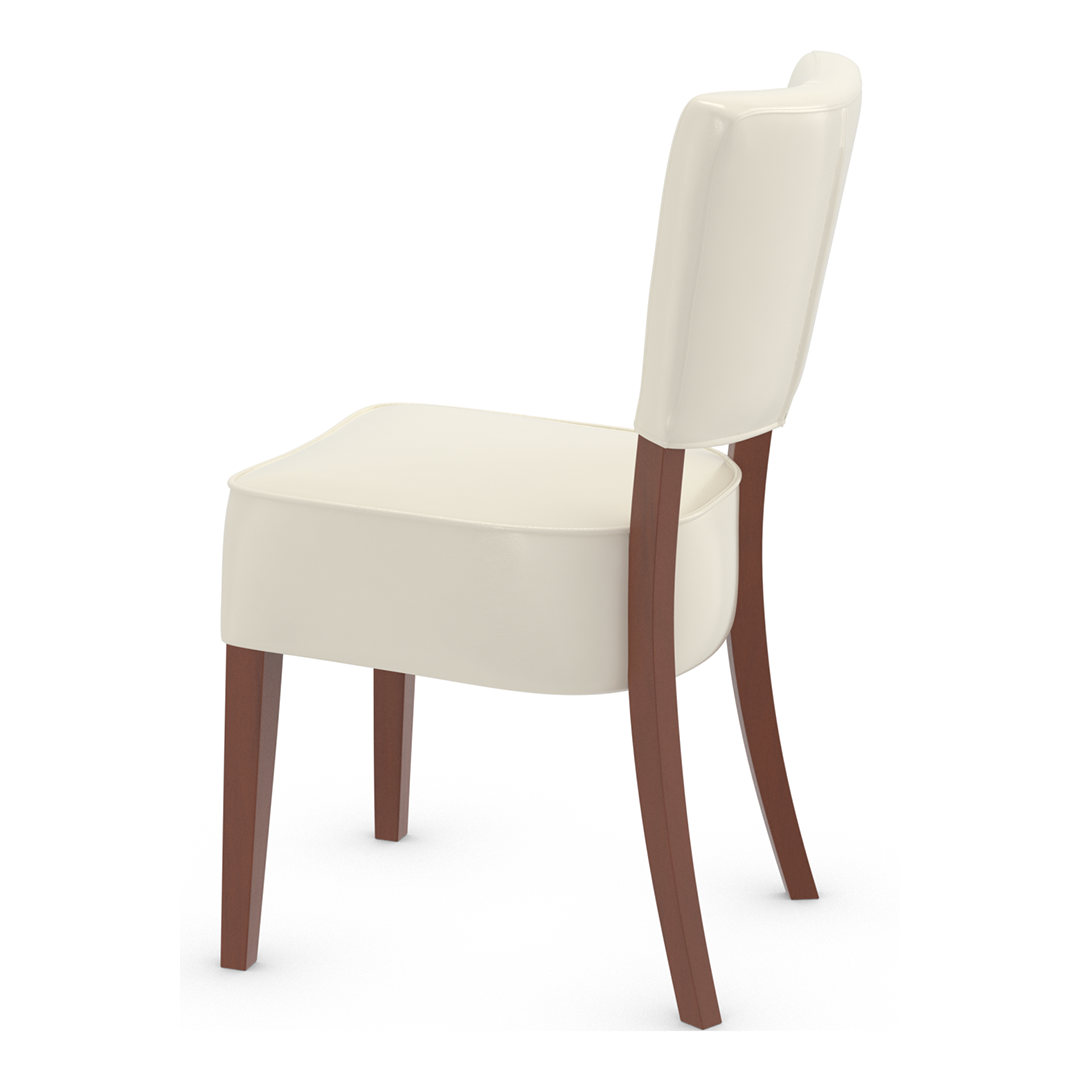 Bonded Leather Dining Chair With Walnut Wooden Legs - Greystone
