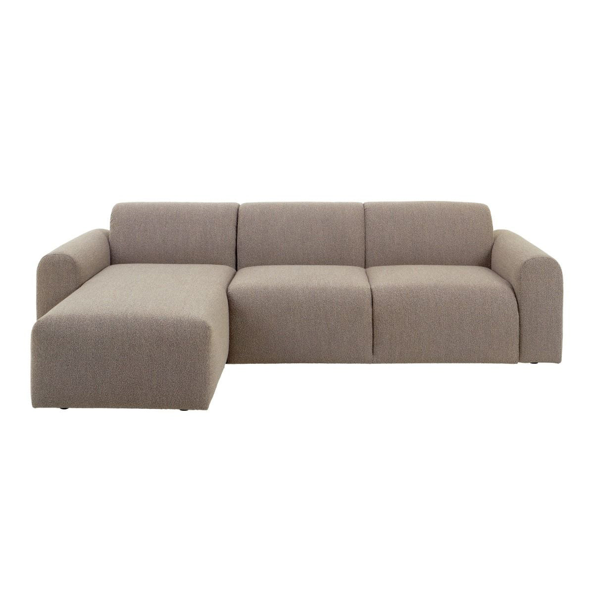Boucle Fabric 2 Seater Chaise Longue Sofa Facing Left Handed - Midfield
