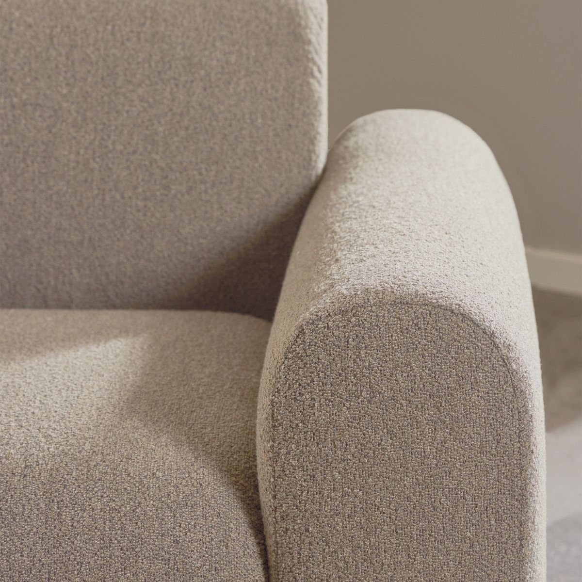 Boucle Fabric 2 Seater Chaise Longue Sofa Facing Left Handed - Midfield