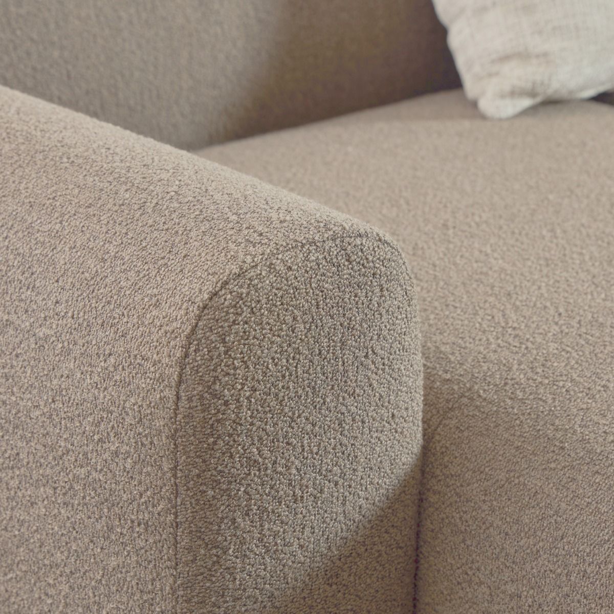 Boucle Fabric 2 Seater Chaise Longue Sofa Facing Left Handed - Midfield