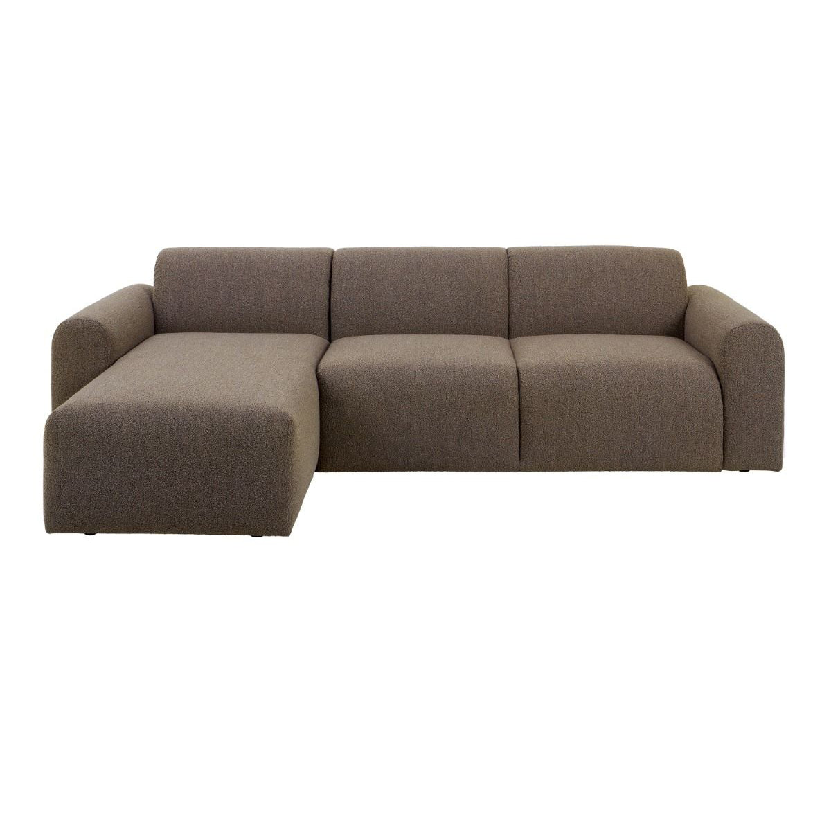 Boucle Fabric 2 Seater Chaise Longue Sofa Facing Left Handed - Midfield