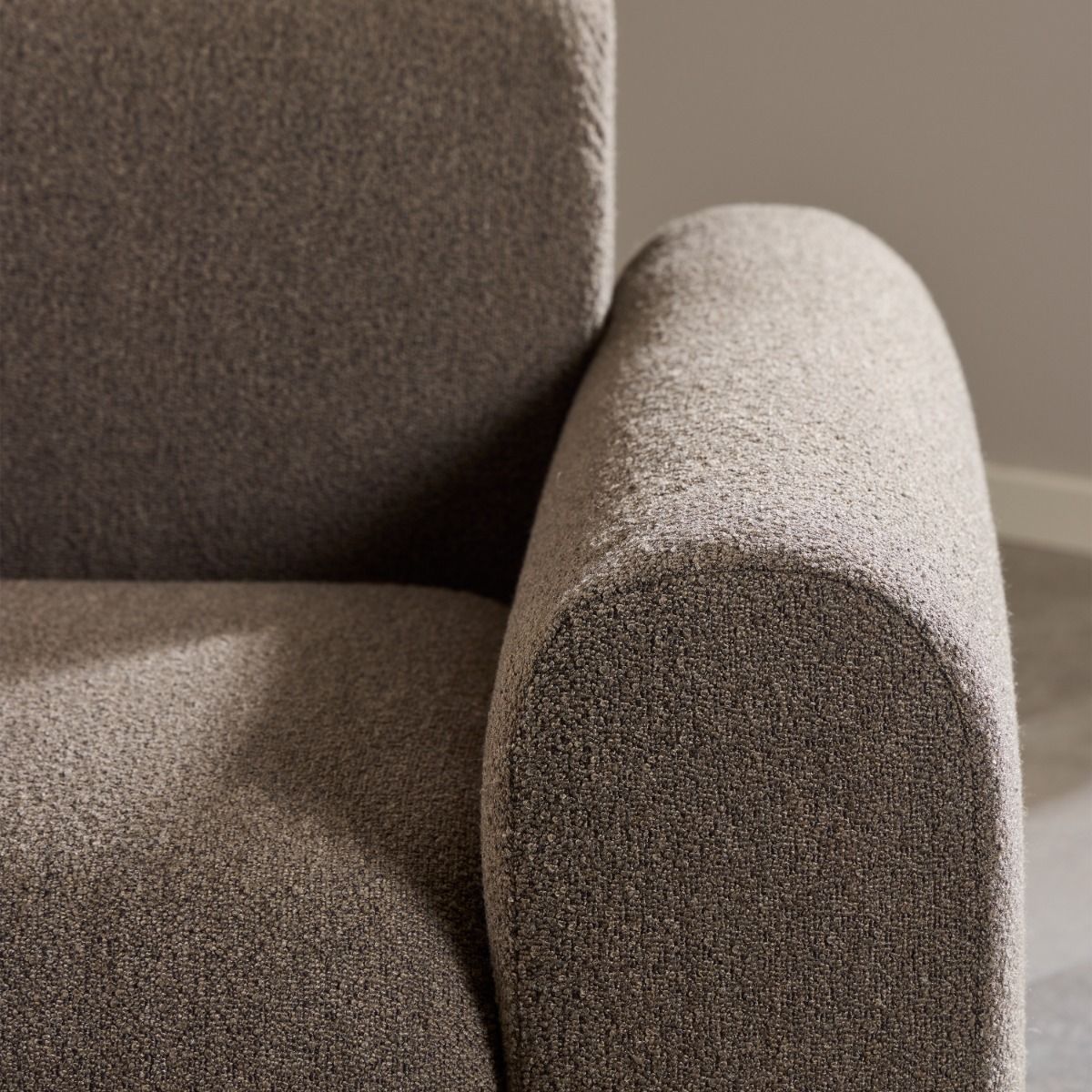 Boucle Fabric 2 Seater Chaise Longue Sofa Facing Left Handed - Midfield