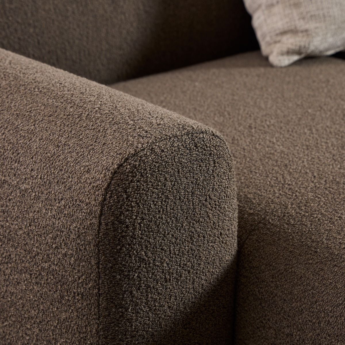 Boucle Fabric 2 Seater Chaise Longue Sofa Facing Left Handed - Midfield