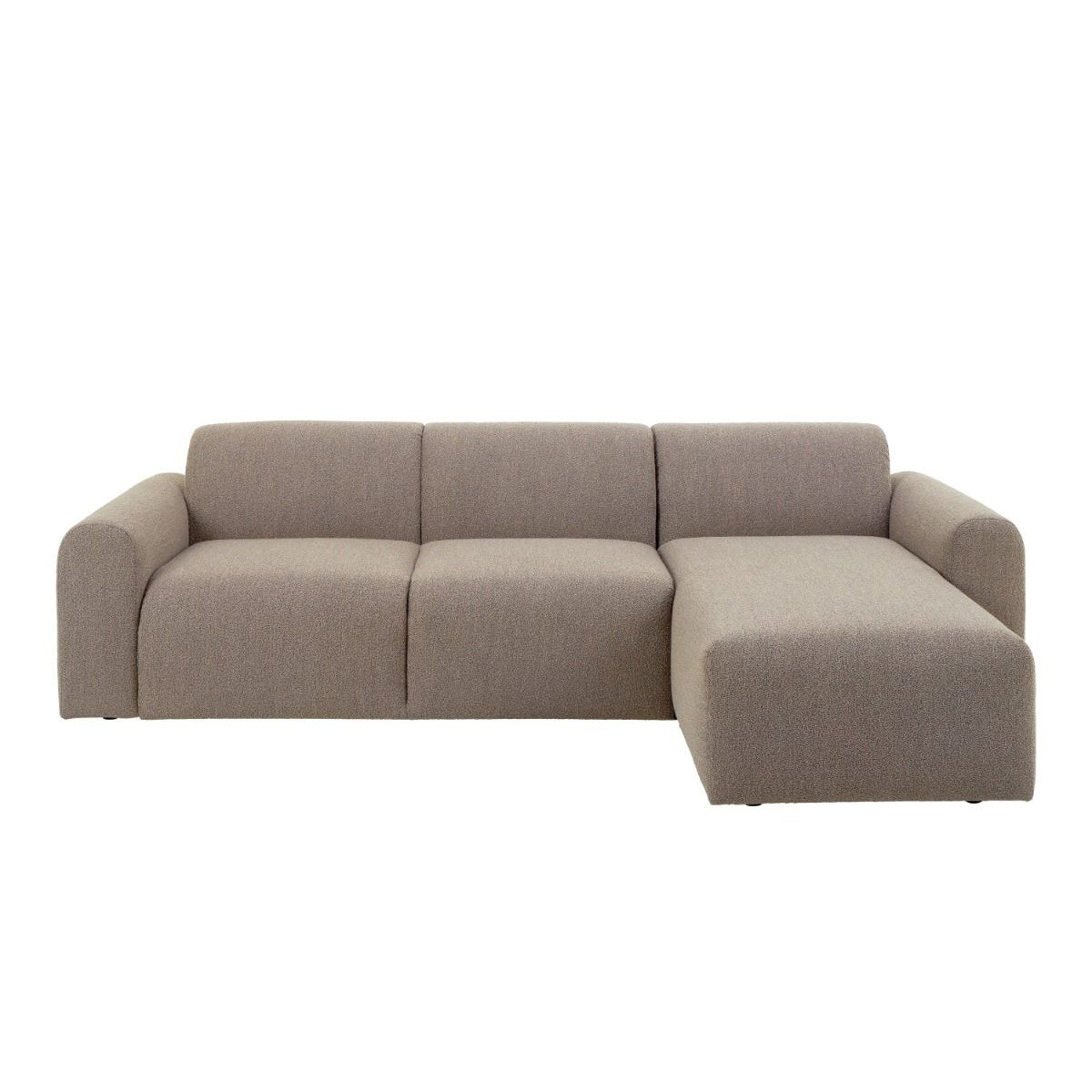 Boucle Fabric 2 Seater Chaise Longue Sofa Facing Right Handed - Midfield