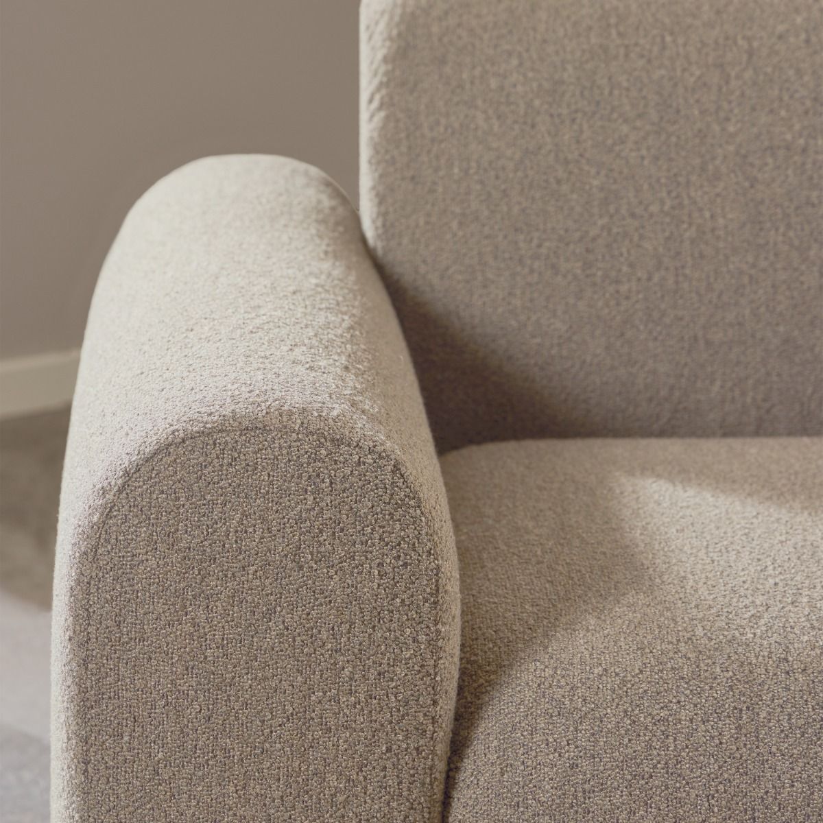 Boucle Fabric 2 Seater Chaise Longue Sofa Facing Right Handed - Midfield