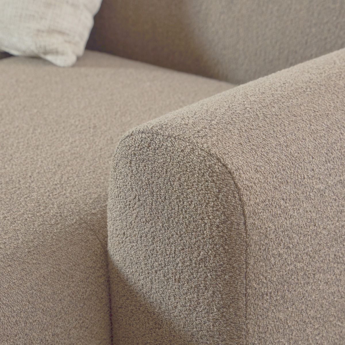 Boucle Fabric 2 Seater Chaise Longue Sofa Facing Right Handed - Midfield