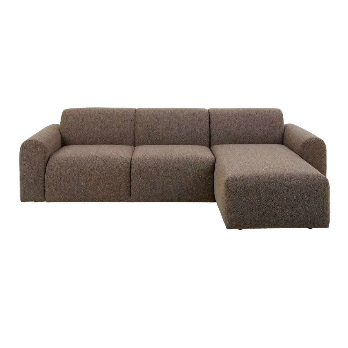 Boucle Fabric 2 Seater Chaise Longue Sofa Facing Right Handed - Midfield