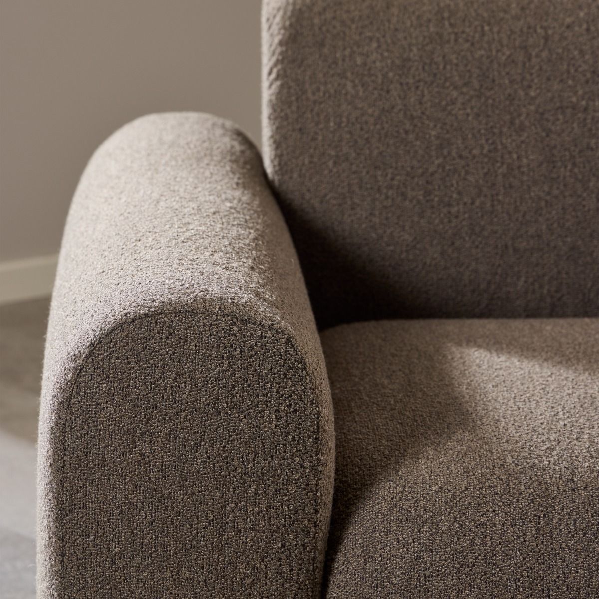 Boucle Fabric 2 Seater Chaise Longue Sofa Facing Right Handed - Midfield