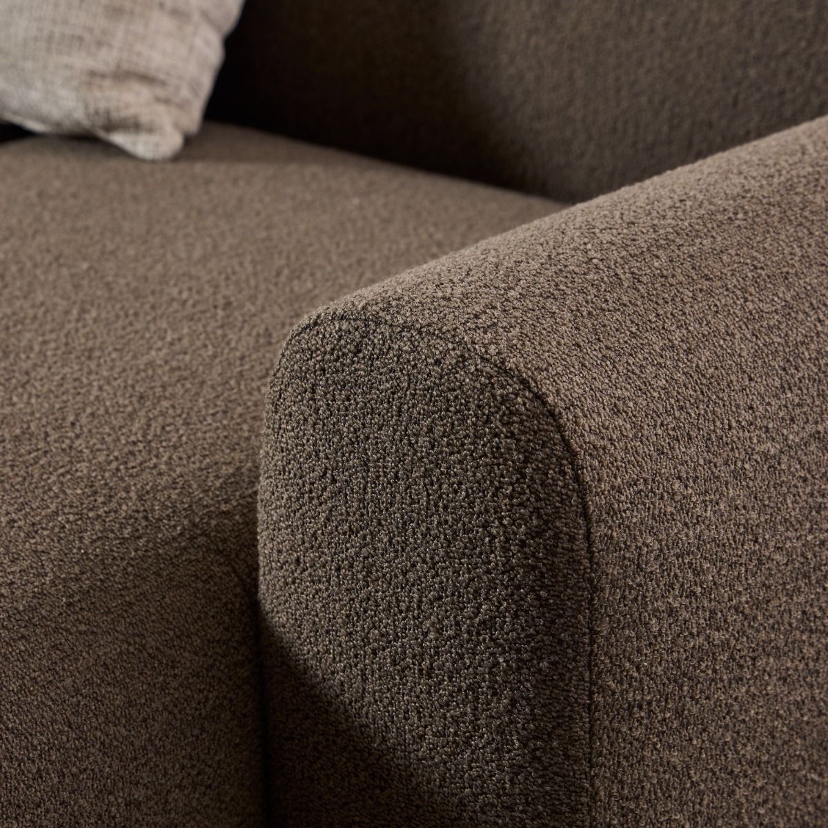 Boucle Fabric 2 Seater Chaise Longue Sofa Facing Right Handed - Midfield