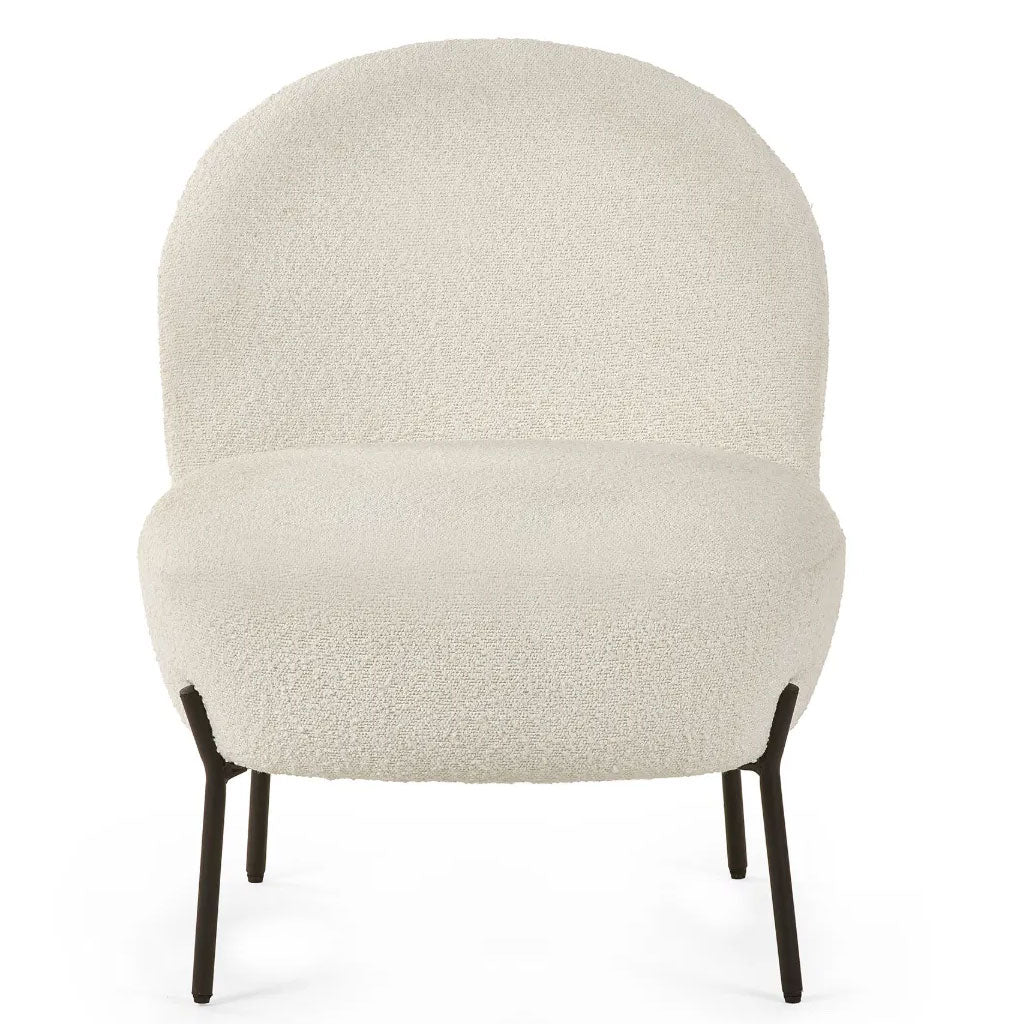 Boucle Fabric Accent Chair With Black Legs - Lulu