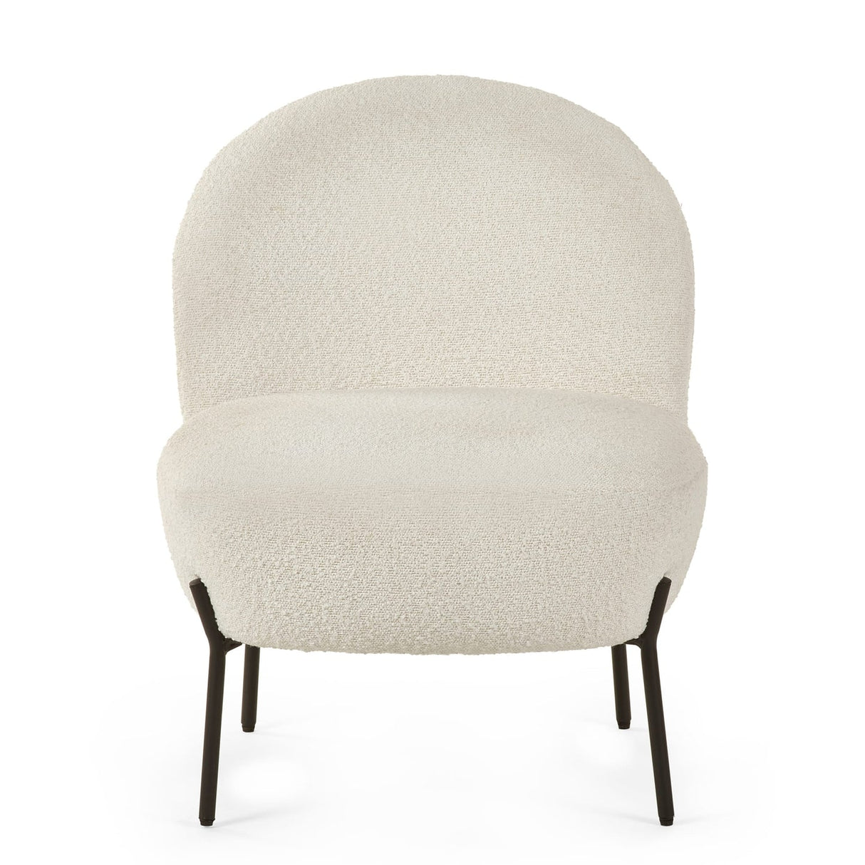 Boucle Fabric Accent Chair With Black Legs - Lulu