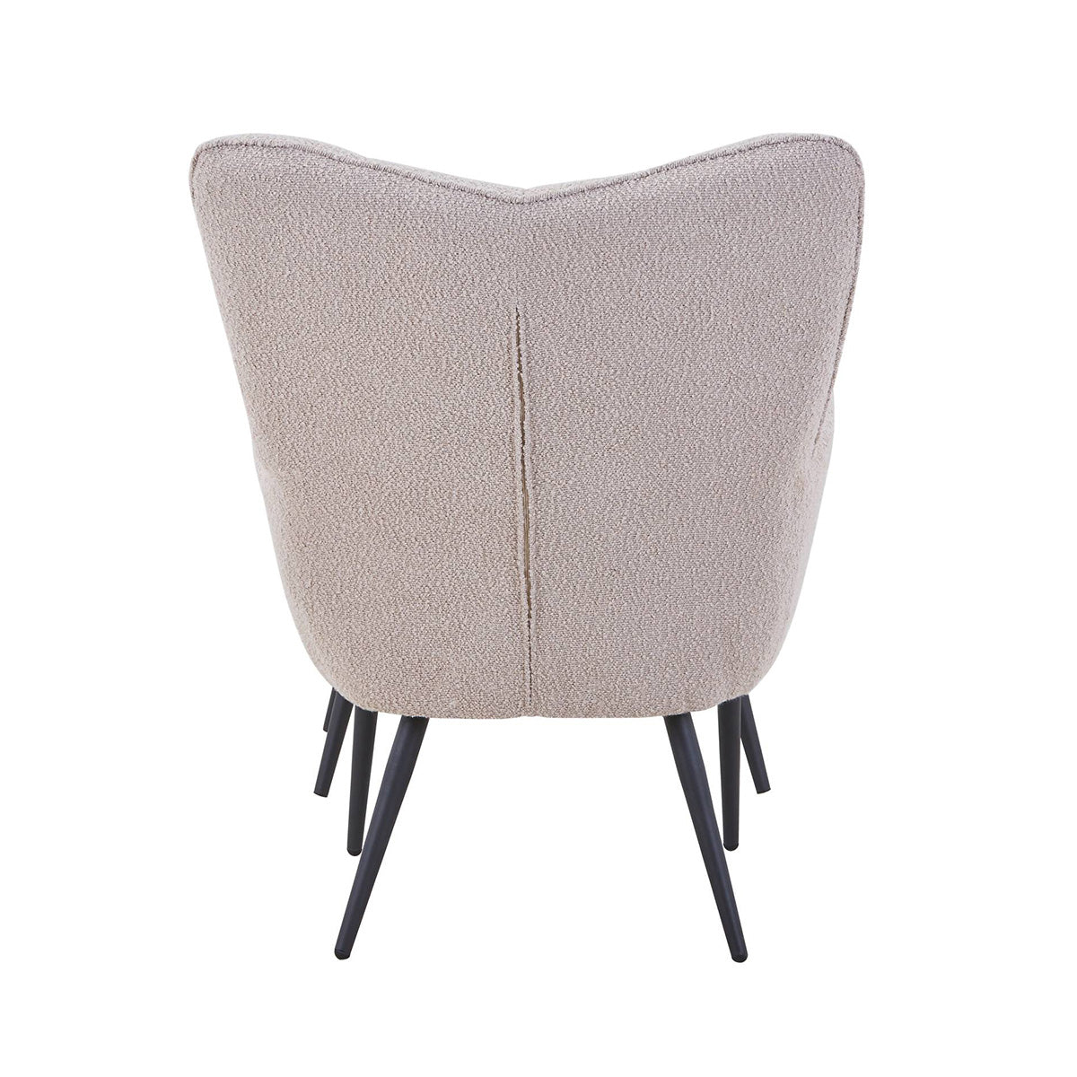 Boucle Fabric Armchair With Footstool - Paris