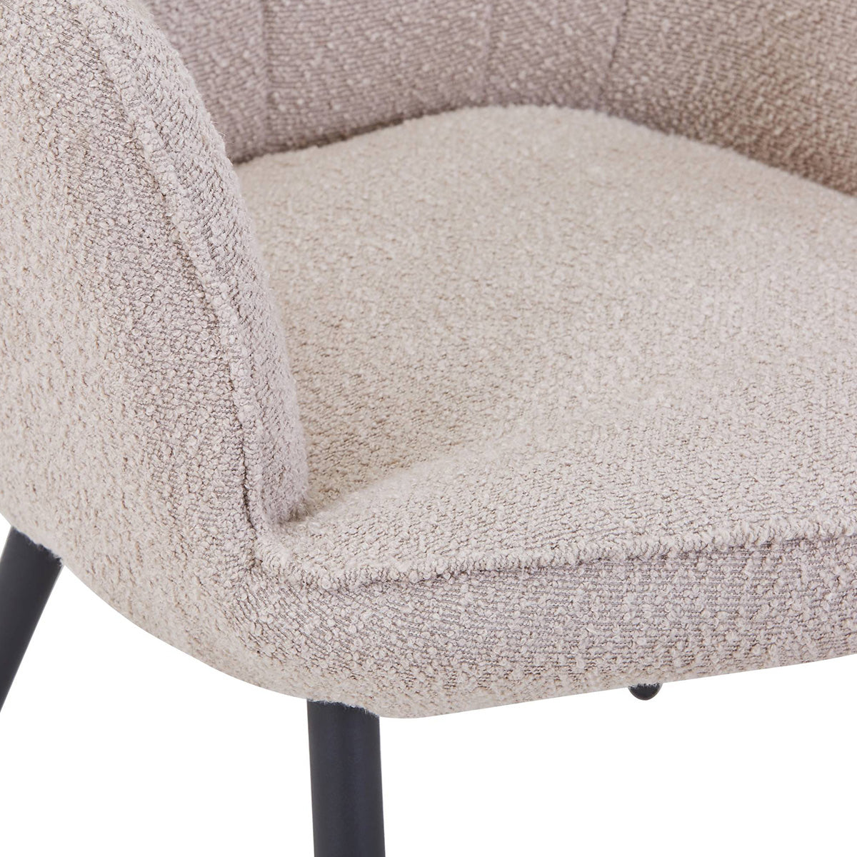 Boucle Fabric Armchair With Footstool - Paris