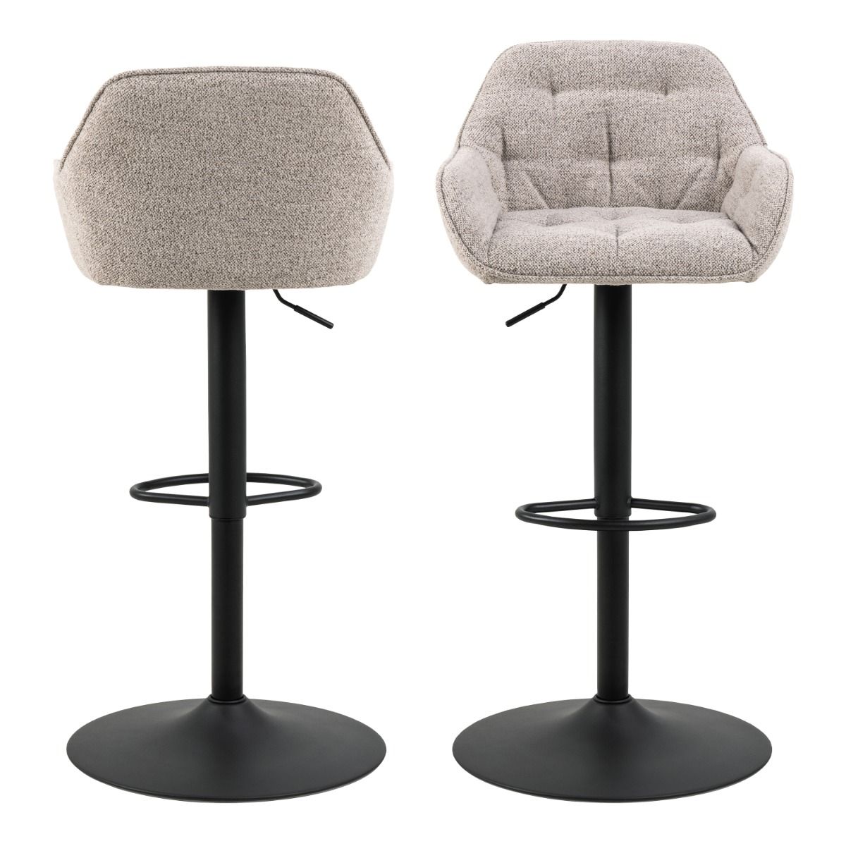 Boucle Fabric Bar Stools in Set Of 2 With Gas-Lift And Swivel Function - Brooke