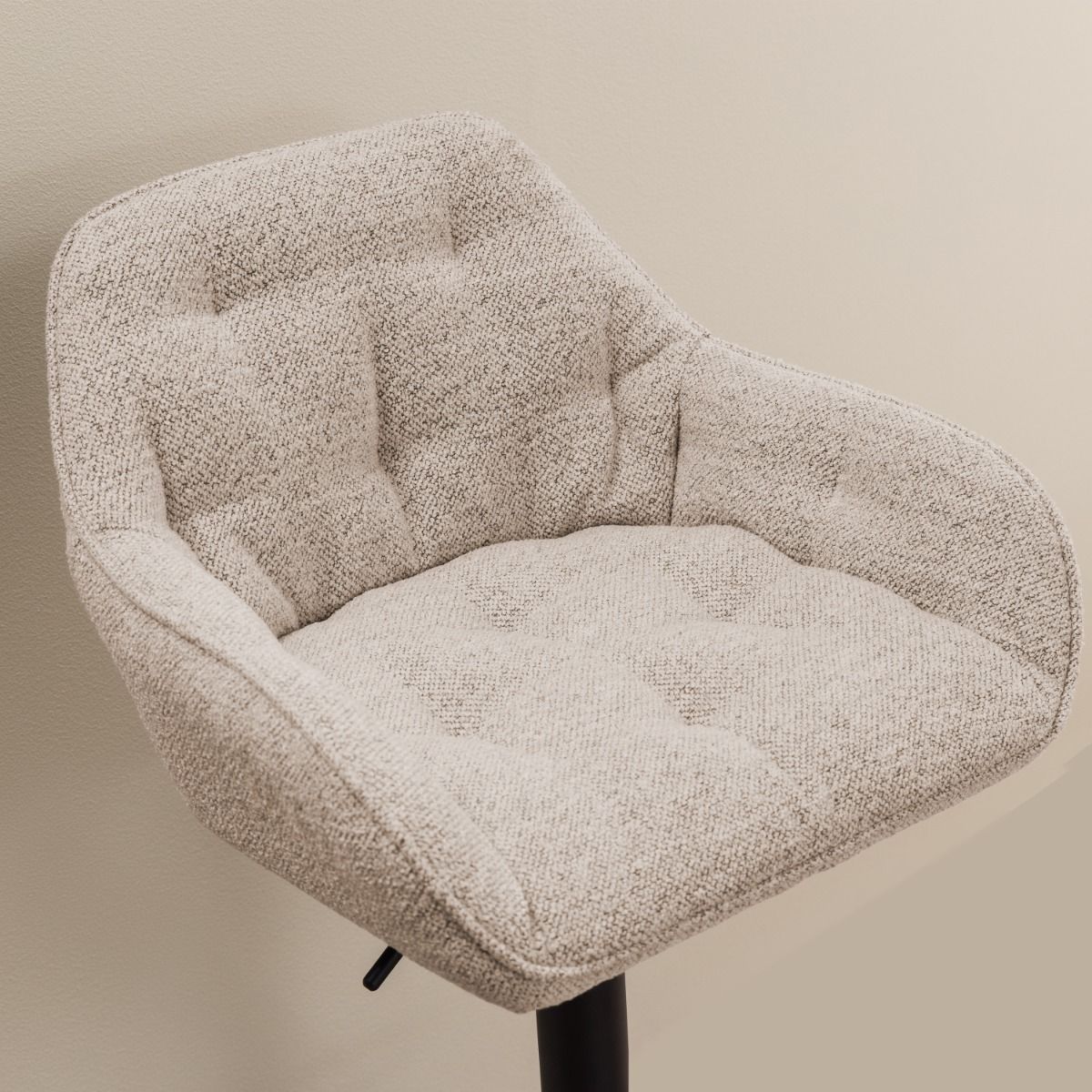 Boucle Fabric Bar Stools in Set Of 2 With Gas-Lift And Swivel Function - Brooke