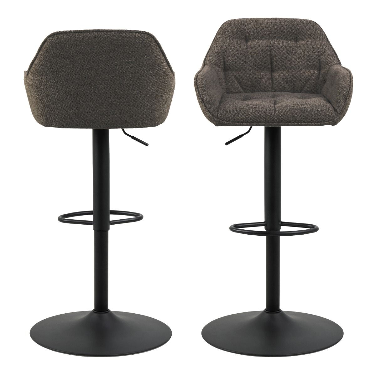 Boucle Fabric Bar Stools in Set Of 2 With Gas-Lift And Swivel Function - Brooke