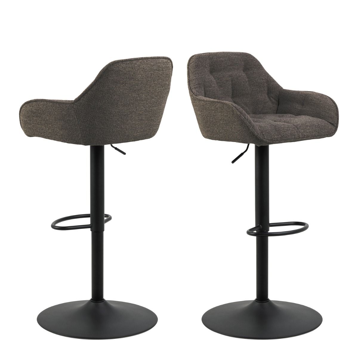 Boucle Fabric Bar Stools in Set Of 2 With Gas-Lift And Swivel Function - Brooke