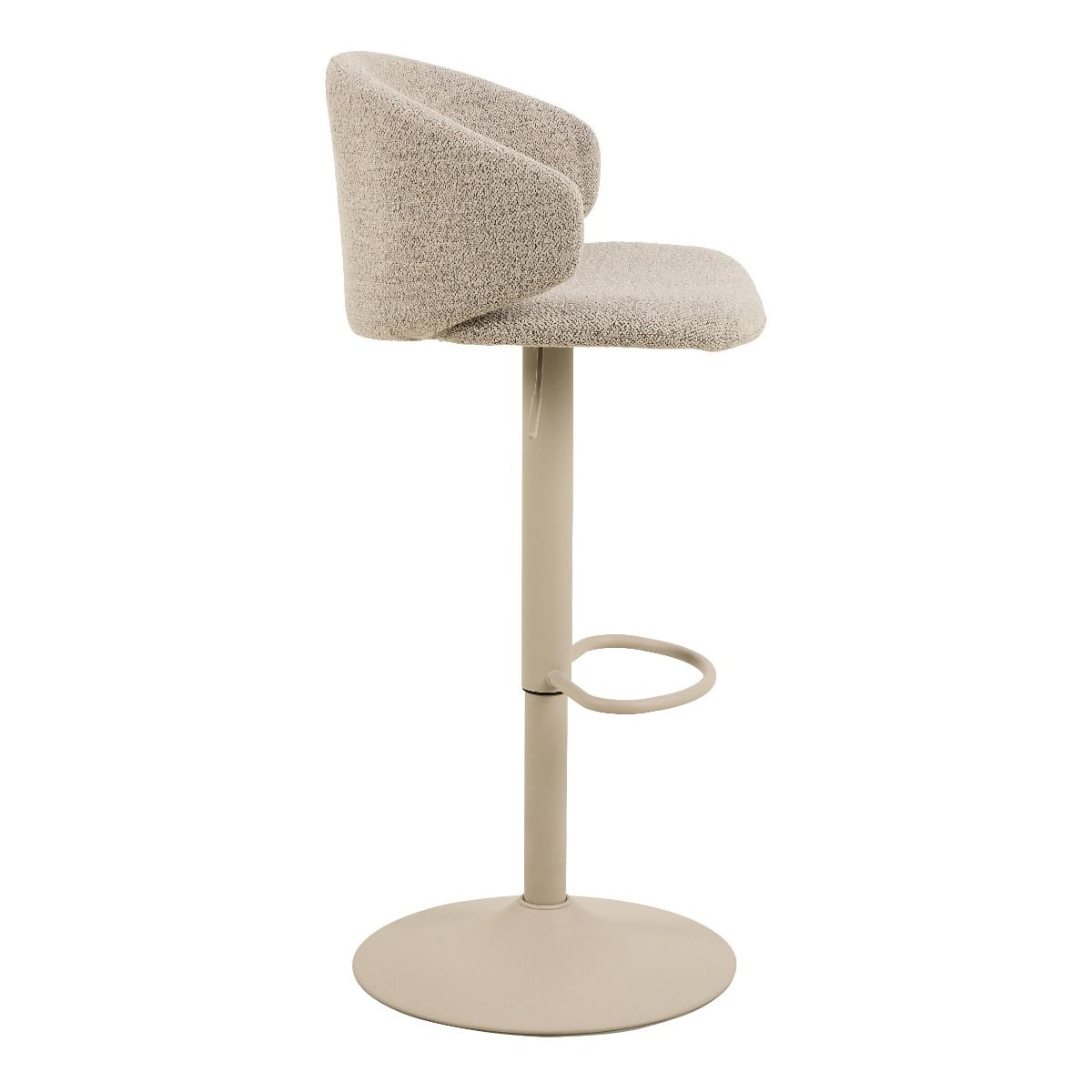 Boucle Fabric Bar Stools in Set of 2 With Swivel Function - Ella