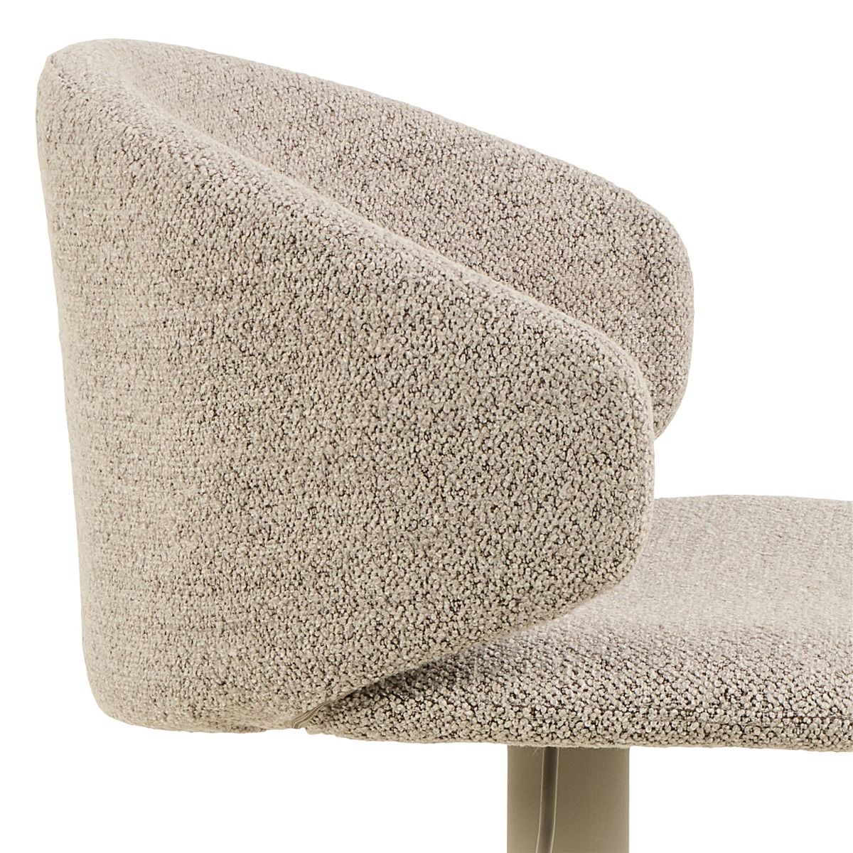 Boucle Fabric Bar Stools in Set of 2 With Swivel Function - Ella